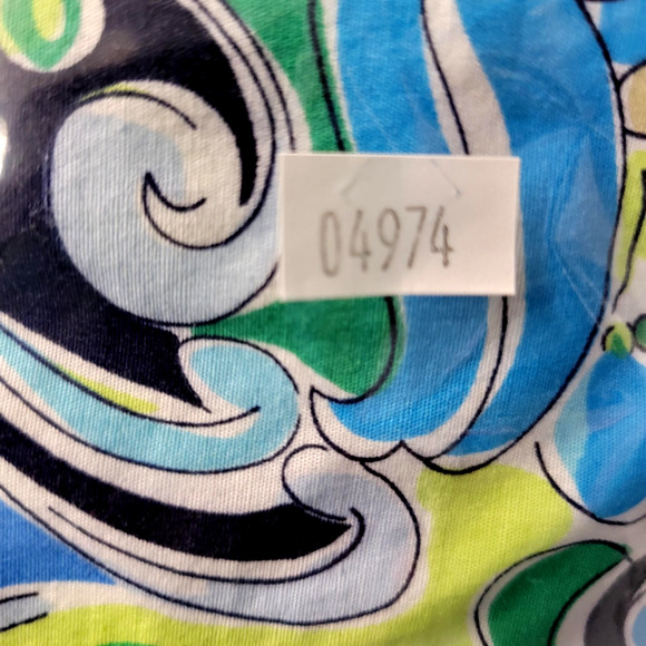 Courtenay Skirt Womens 18W Blue Green Paisley A-Line Cotton Stretch Side Zip - Picture 11 of 11